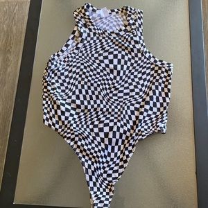 Checkered body suit